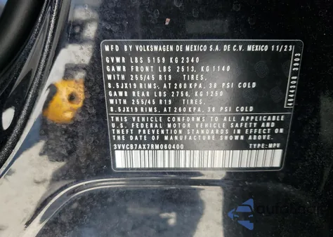 2024 Volkswagen Tiguan Se R-Line Black z USA, uszkodzony, nr VIN 3VVCB7AX7RM060400